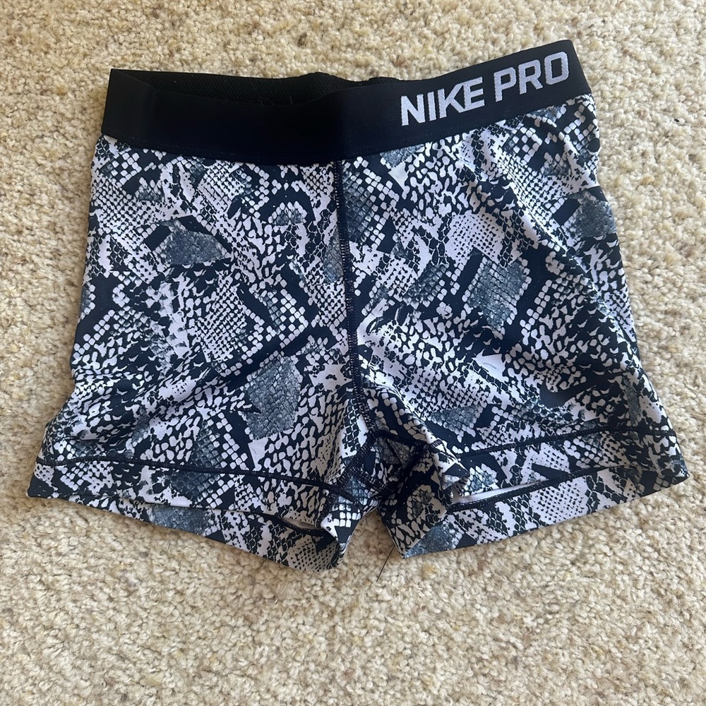 Nike Pro Black and Gray Athletic Shorts